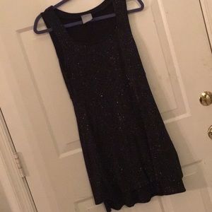 Sleeveless black dress with all over sparkle